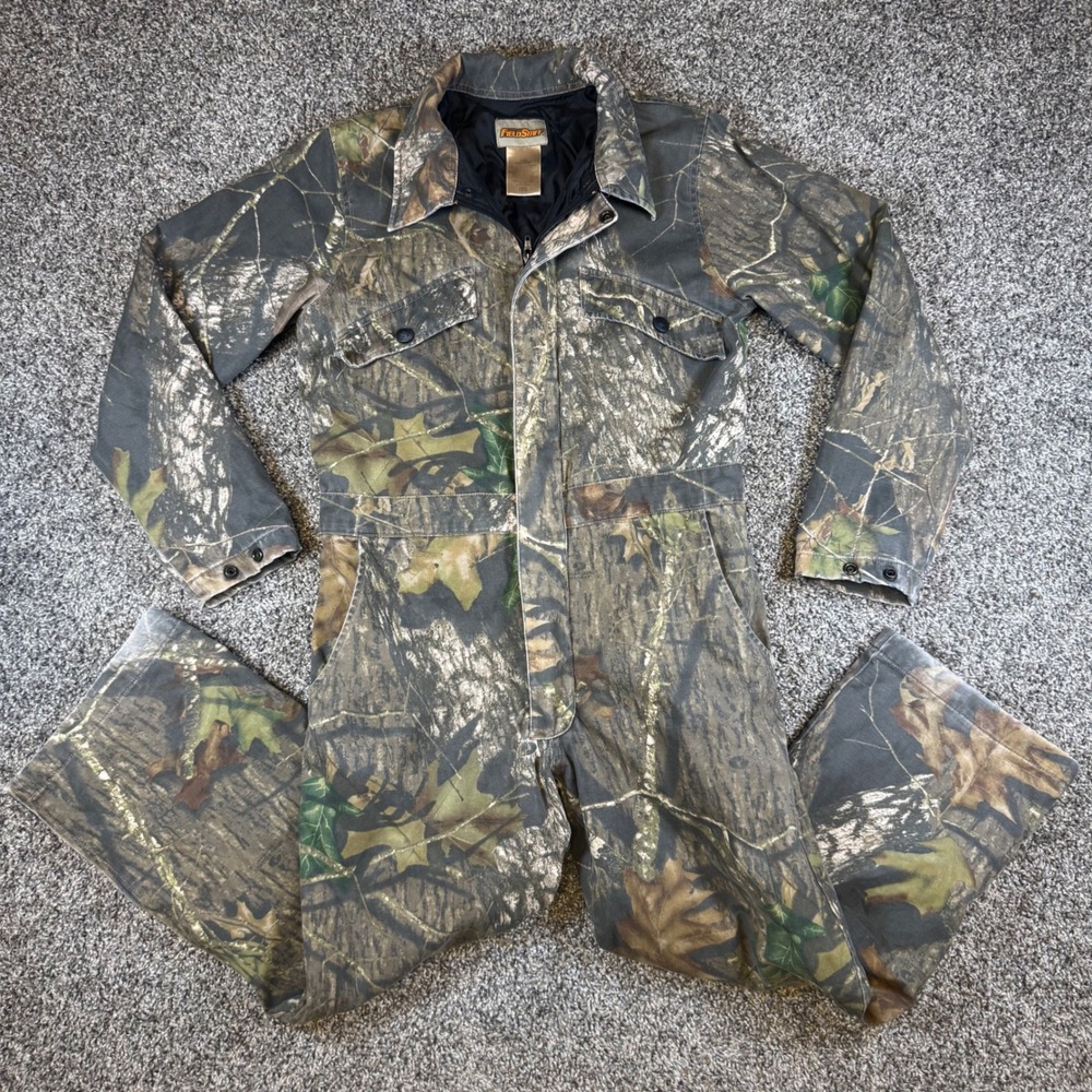 Field Staff Camo Coveralls Womens Medium Mossy Oak Hunting Jumpsuit Utility